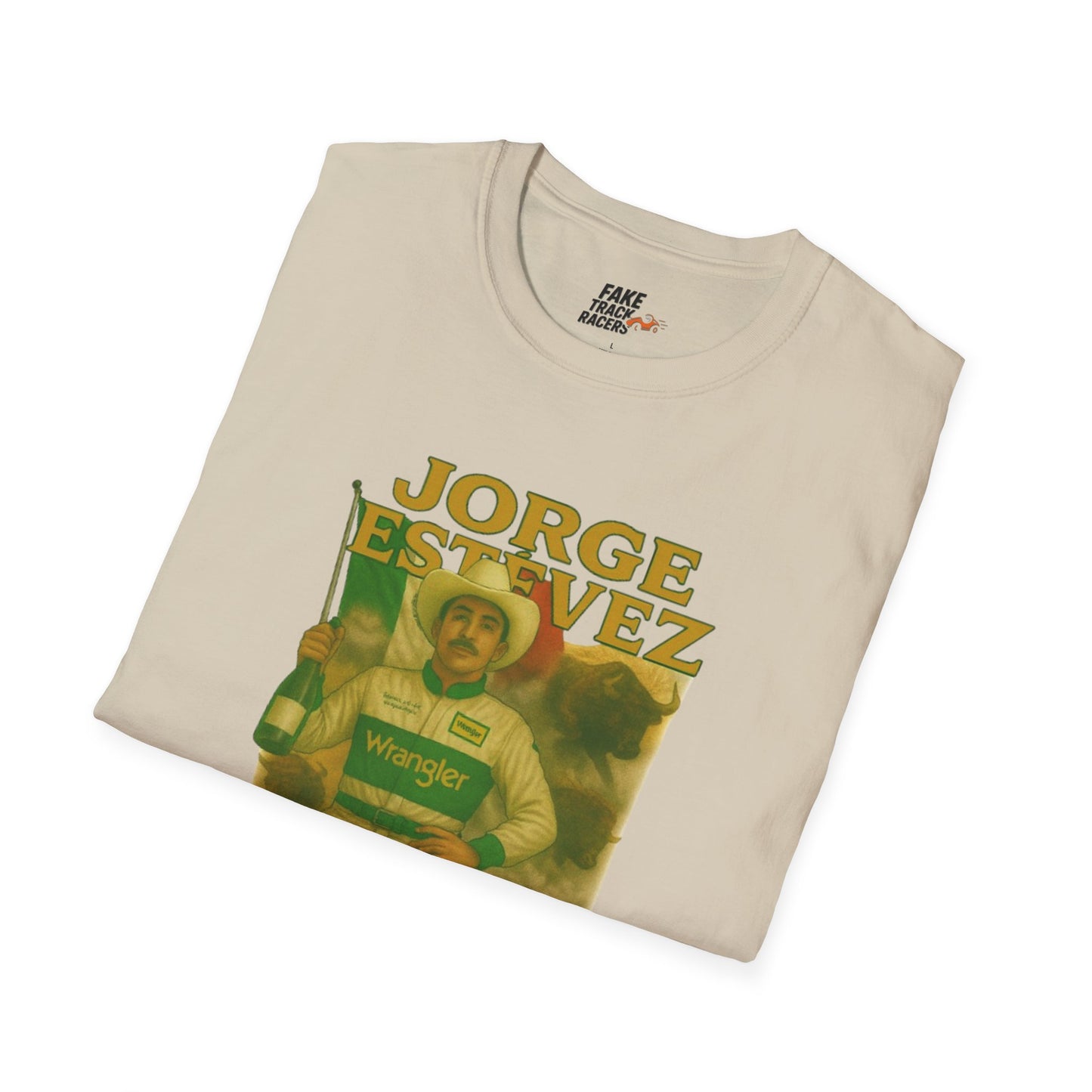 Vintage Style 90s Racing Tee Shirt JORGE ESTEVEZ Cerveza Champ Fake Track Racers