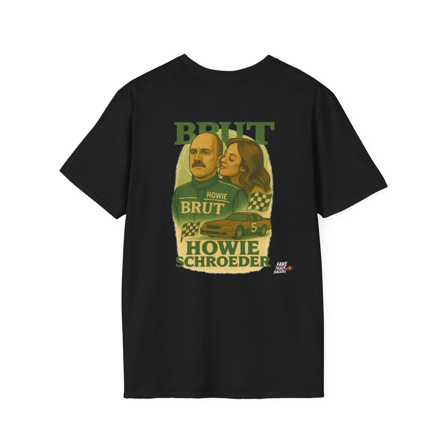 Vintage Style 90s Racing Tee Shirt HOWIE SCHROEDER Brut Fake Track Racers