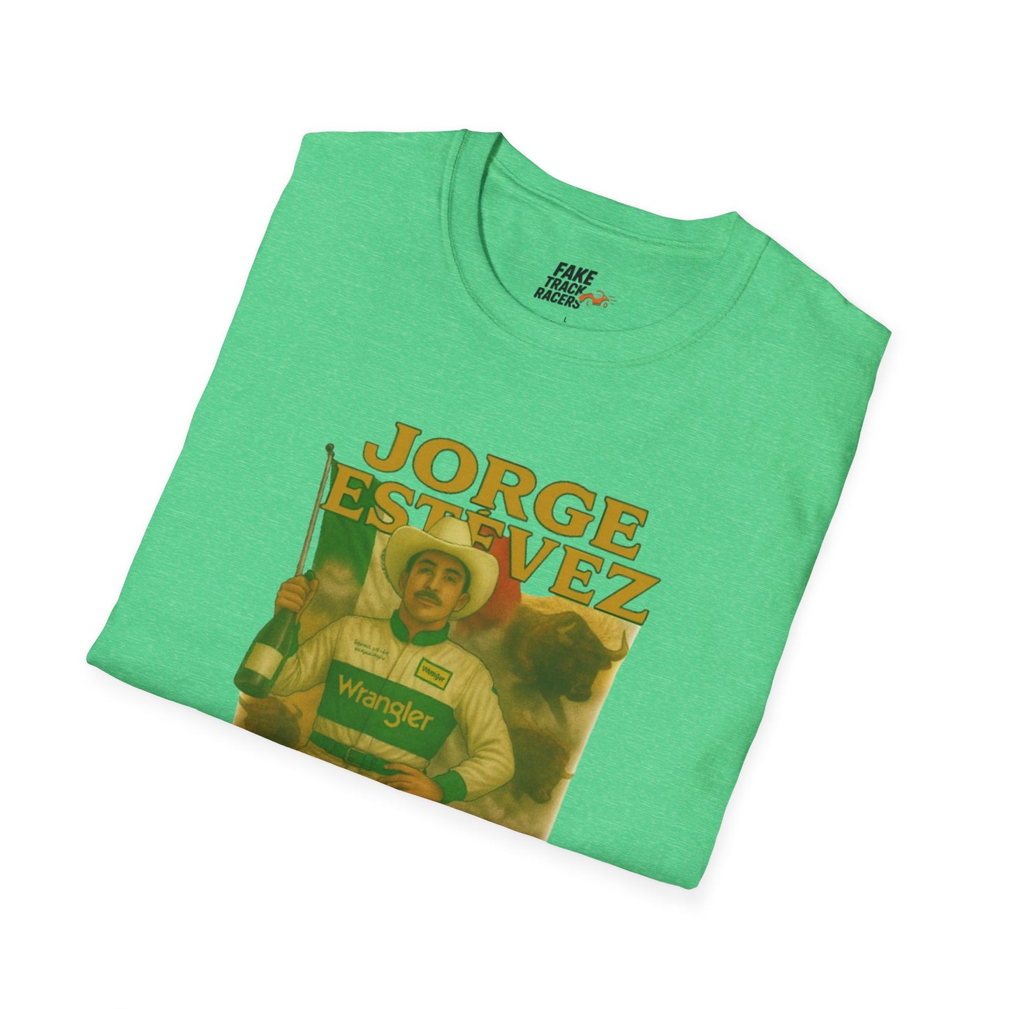 Vintage Style 90s Racing Tee Shirt JORGE ESTEVEZ Cerveza Champ Fake Track Racers