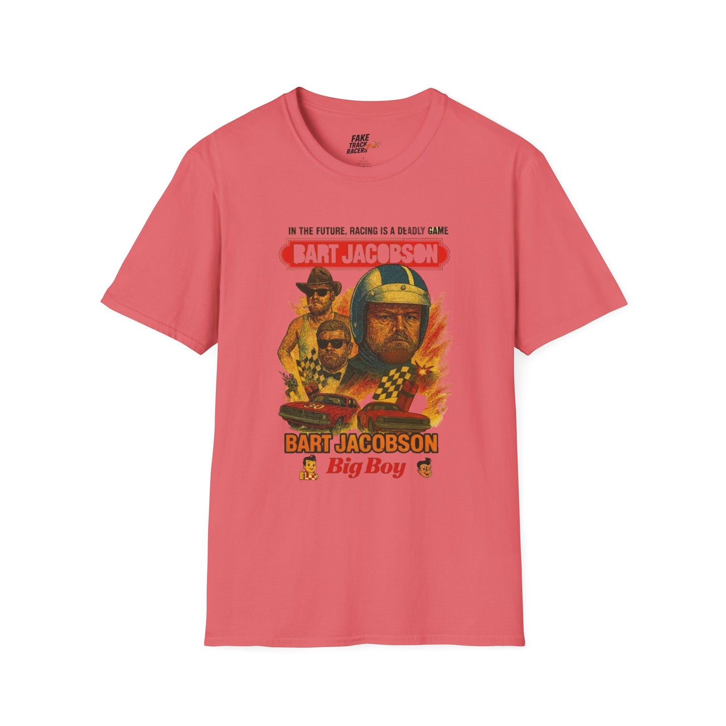 Vintage Style 90s Racing Tee Shirt BART JACOBSON Baddest Fake Track Racers