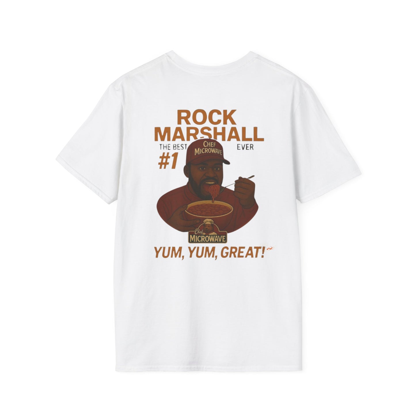 Vintage Style 90s Racing Tee Shirt ROCK MARSHALL Chef Microwave Fake Track Racers