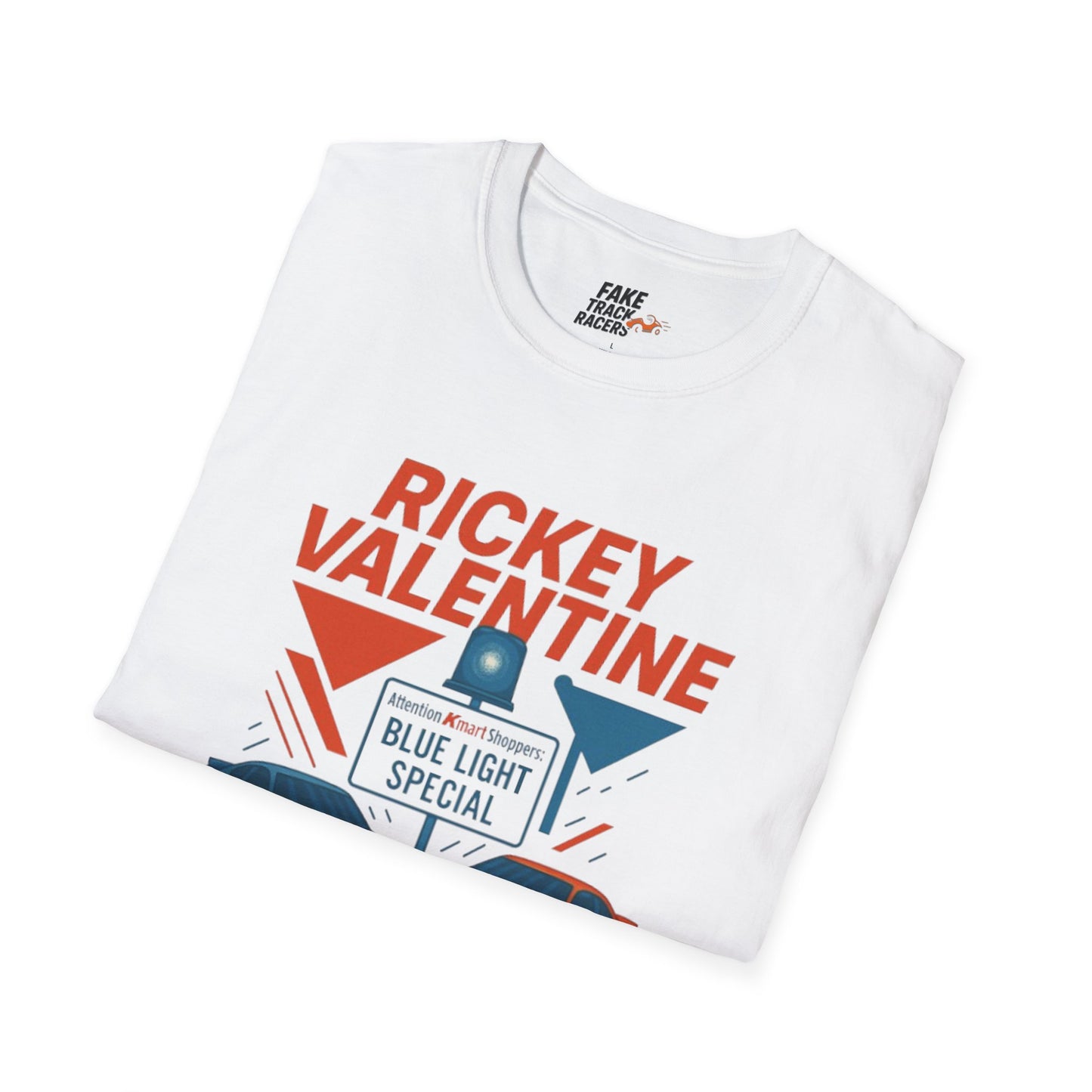 Vintage Style 90s Racing Tee Shirt RICKEY VALENTINE KMart Fake Track Racers