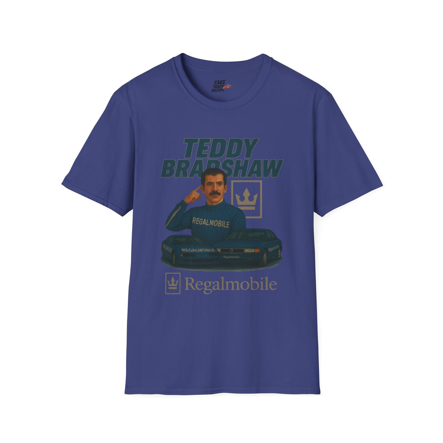 Vintage Style 90s Racing Tee Shirt TEDDY BRADSHAW Regal Fake Track Racers