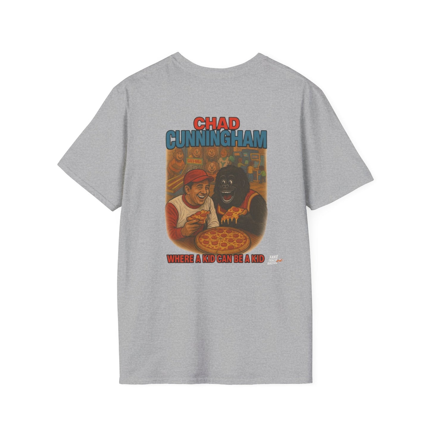Vintage Style 90s Racing Tee Shirt CHAD CUNNINGHAM Showbiz Fake Track Racers