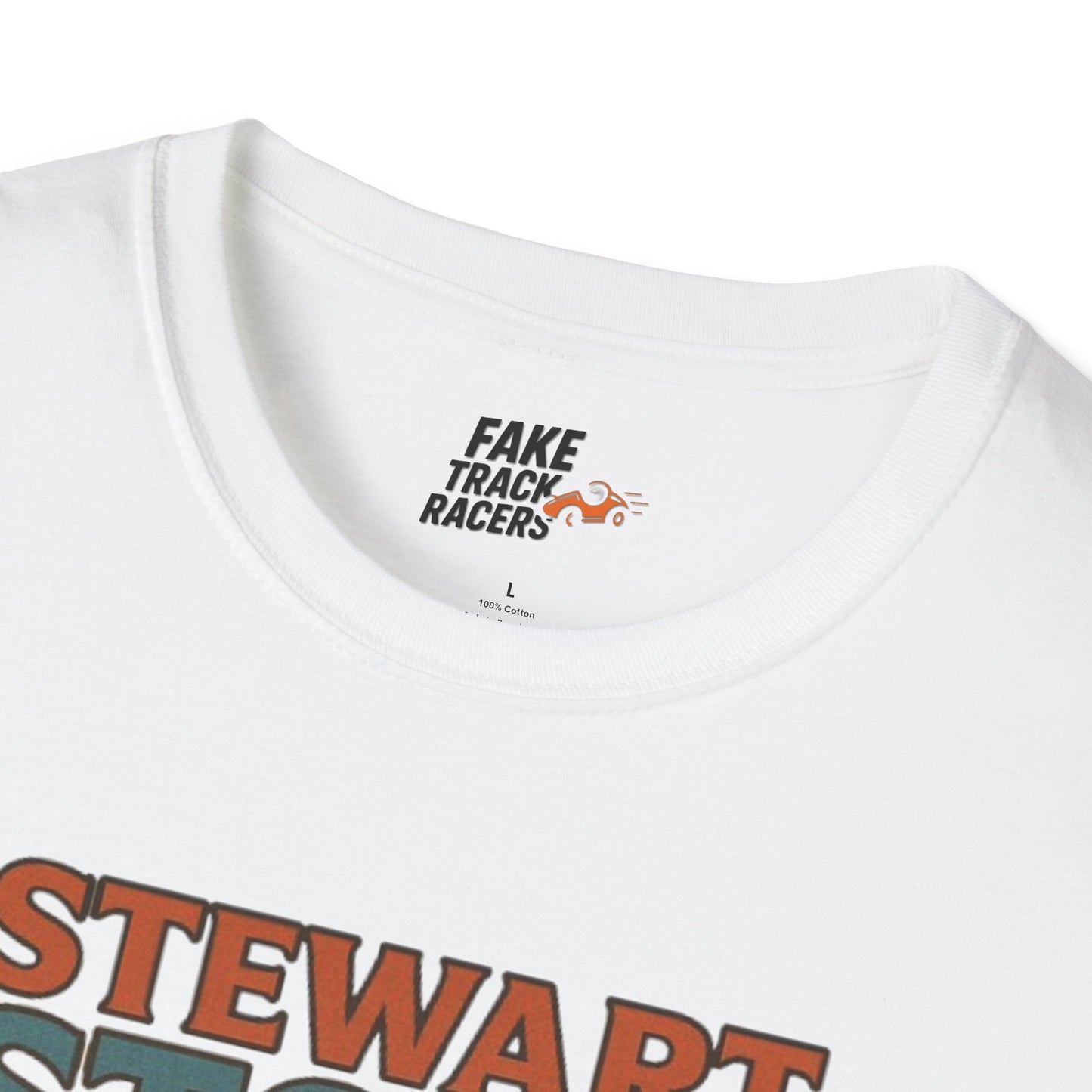 Vintage Style 90s Racing Tee Shirt STEWART STORM Wipe Boss Fake Track Racers