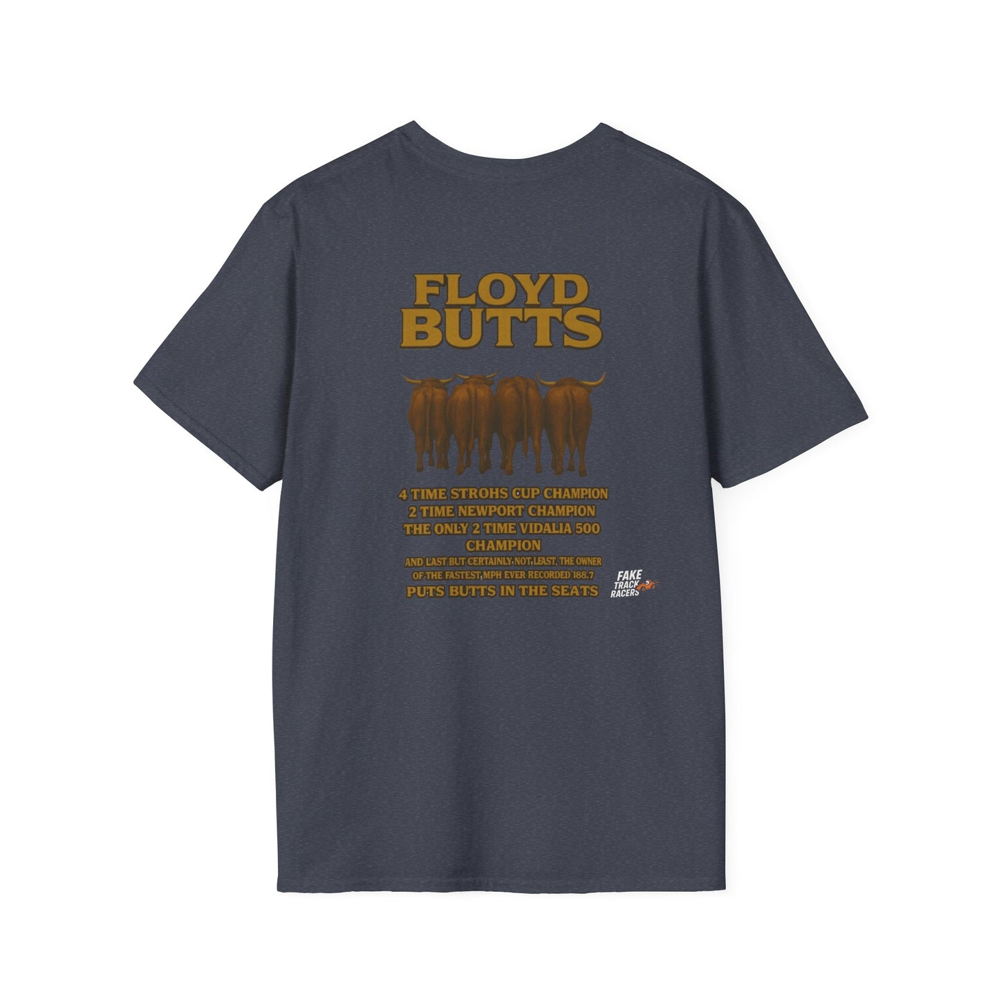 Vintage Style 90s Racing Tee Shirt FLOYD BUTTS Bapst Fake Track Racers