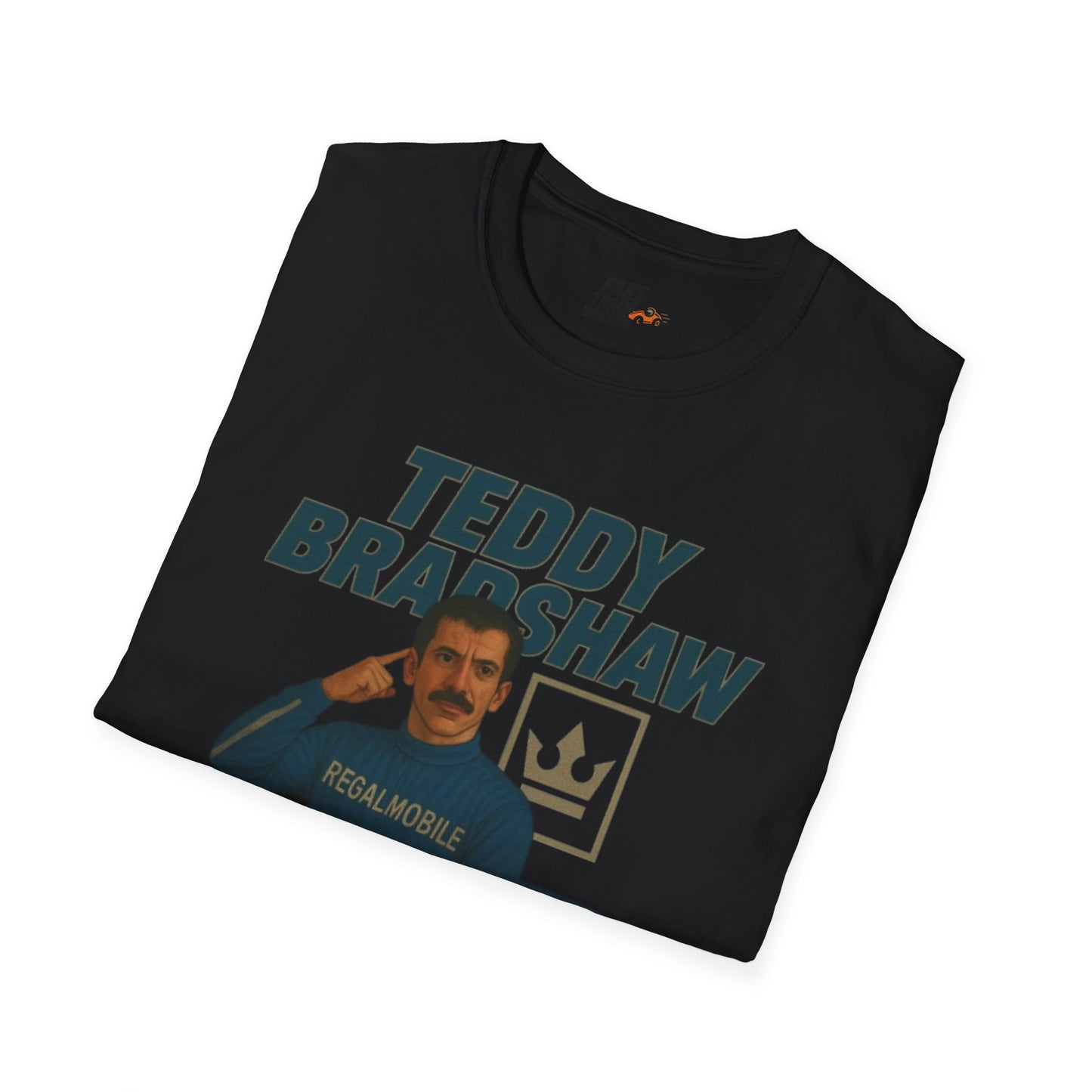 Vintage Style 90s Racing Tee Shirt TEDDY BRADSHAW Regal Fake Track Racers