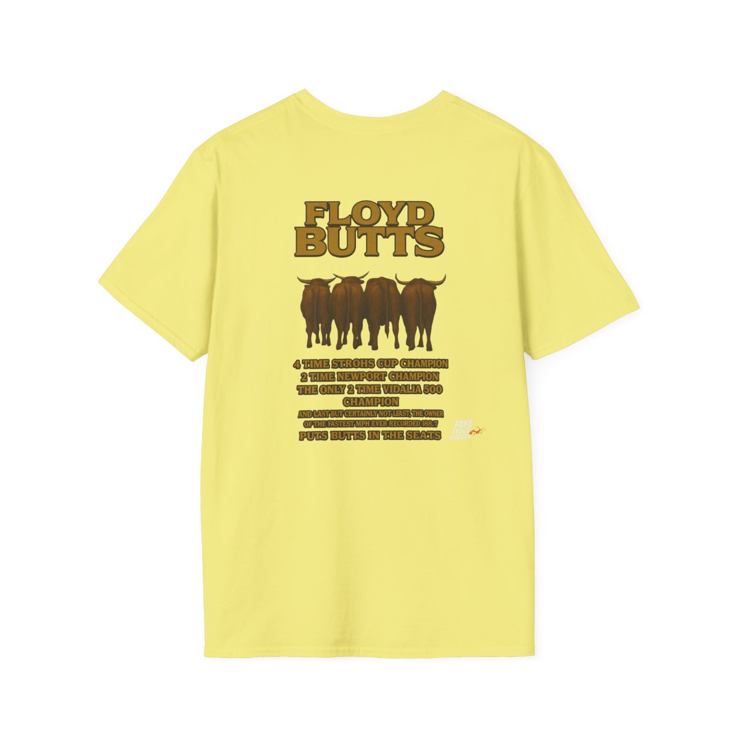 Vintage Style 90s Racing Tee Shirt FLOYD BUTTS Bapst Fake Track Racers