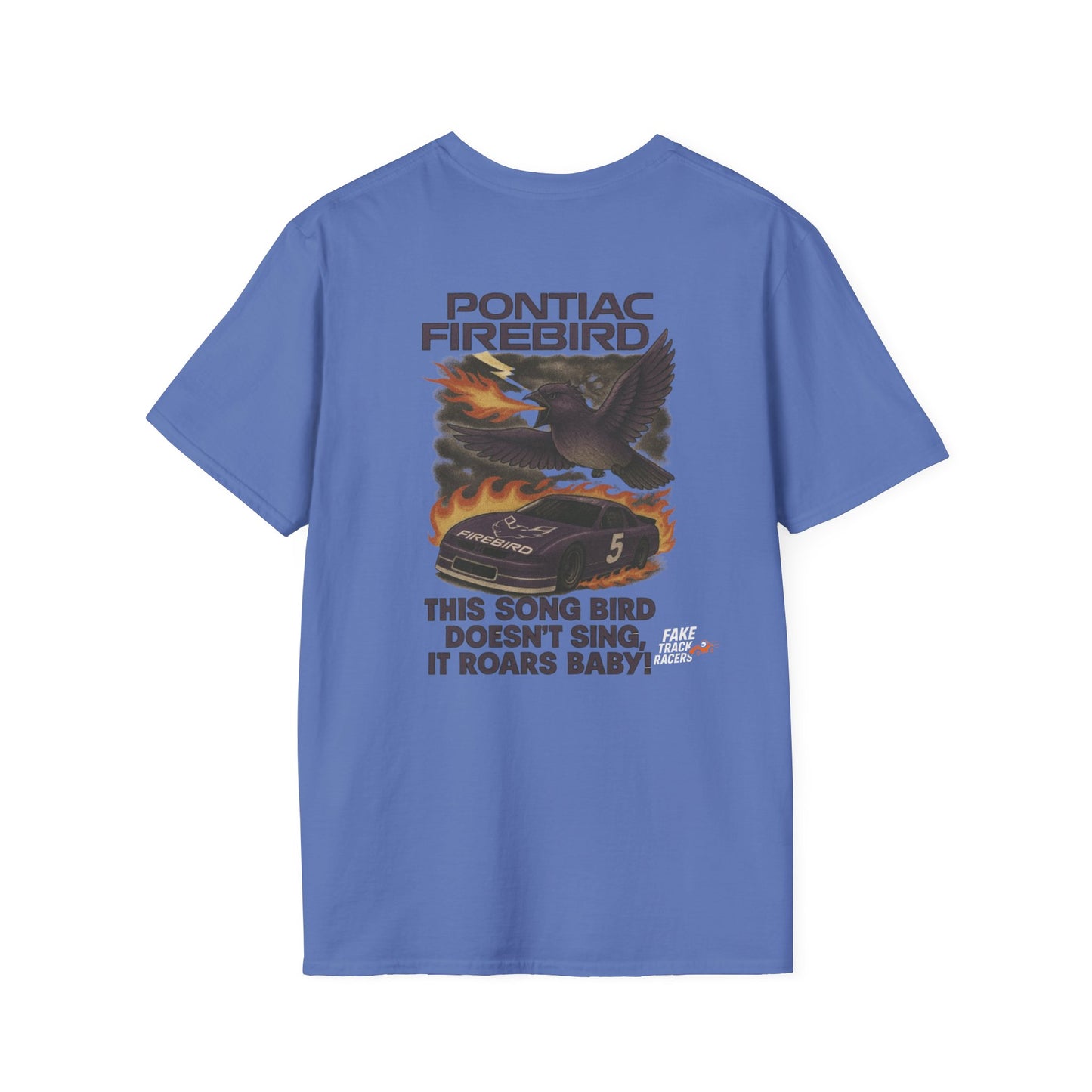 Vintage Style 90s Racing Tee Shirt BURT NIGHTINGALE Song Bird Fake Track Racers