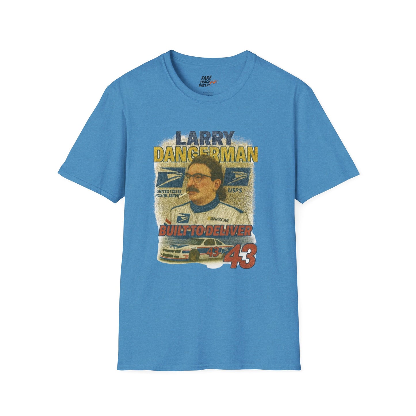 Vintage Style 90s Racing Tee Shirt LARRY DANGERMAN Deliver Shirt Fake Track Racers