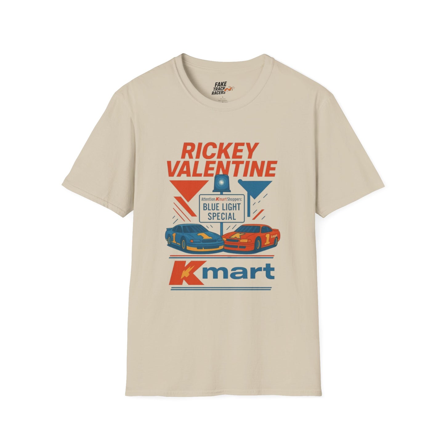 Vintage Style 90s Racing Tee Shirt RICKEY VALENTINE KMart Fake Track Racers