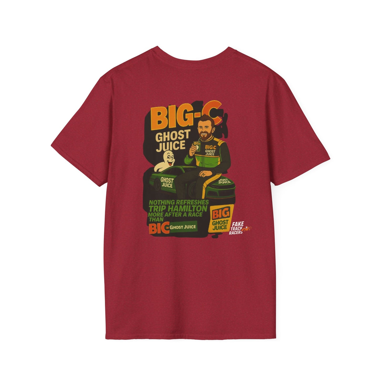 Vintage Style 90s Racing Tee Shirt TRIP HAMILTON BigC Fake Track Racers