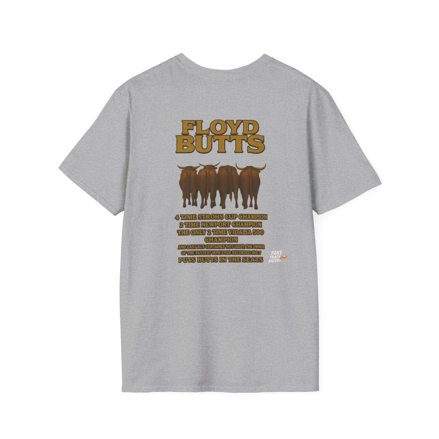 Vintage Style 90s Racing Tee Shirt FLOYD BUTTS Bapst Fake Track Racers