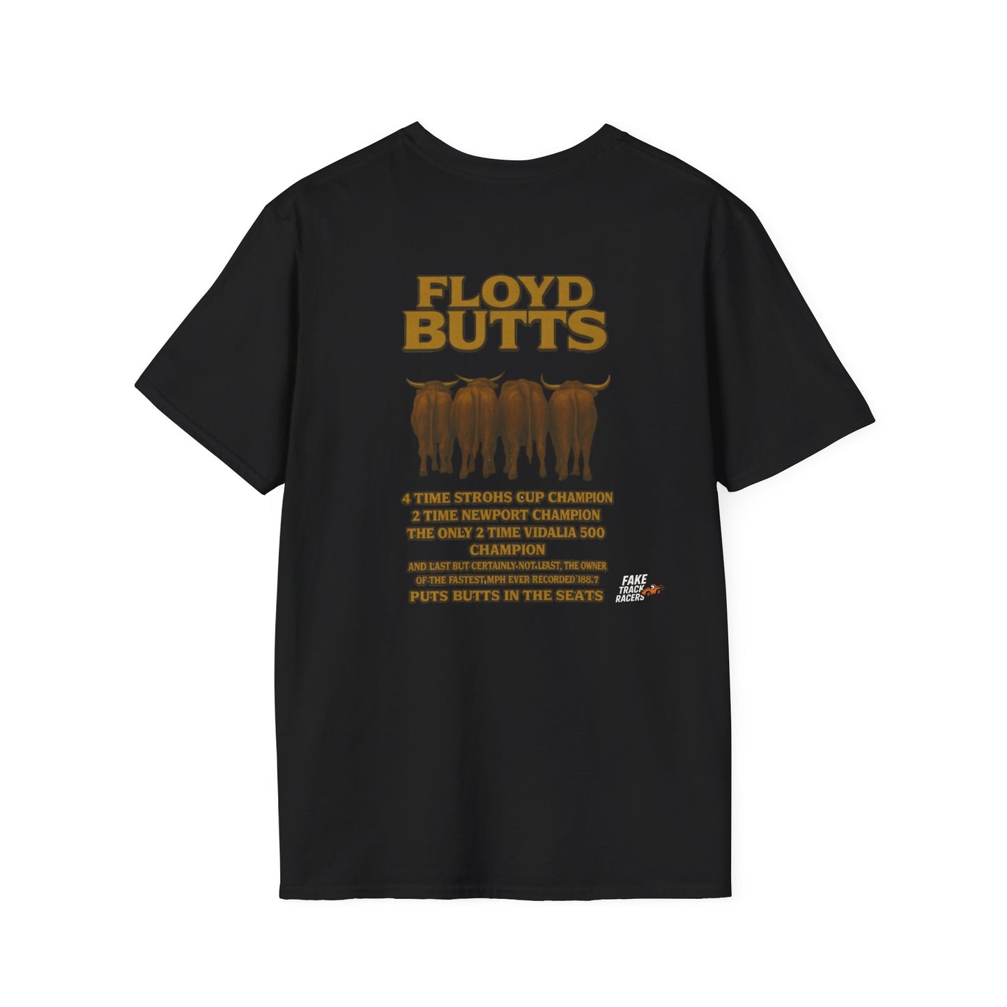 Vintage Style 90s Racing Tee Shirt FLOYD BUTTS Bapst Fake Track Racers