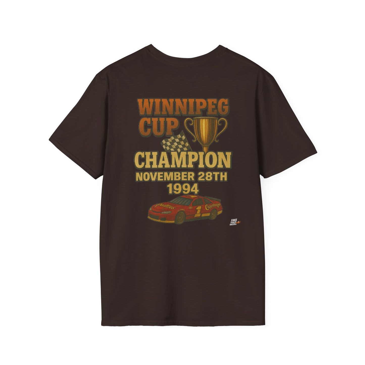 Vintage 90s Racing Tee Shirt RHETT COWAN, Fake Track Racing Shirt
