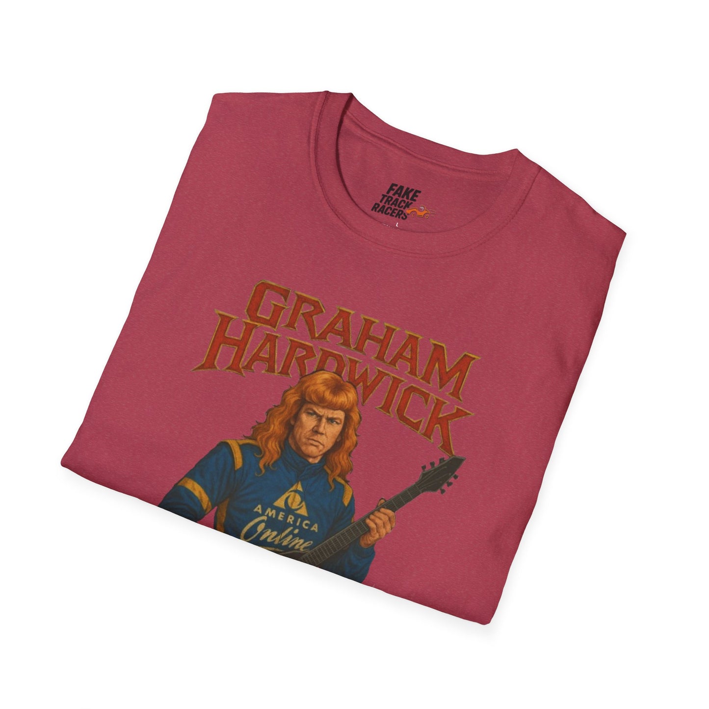 Vintage Style 90s Racing Tee Shirt GRAHAM HARDWICK AOL Fake Track Racers