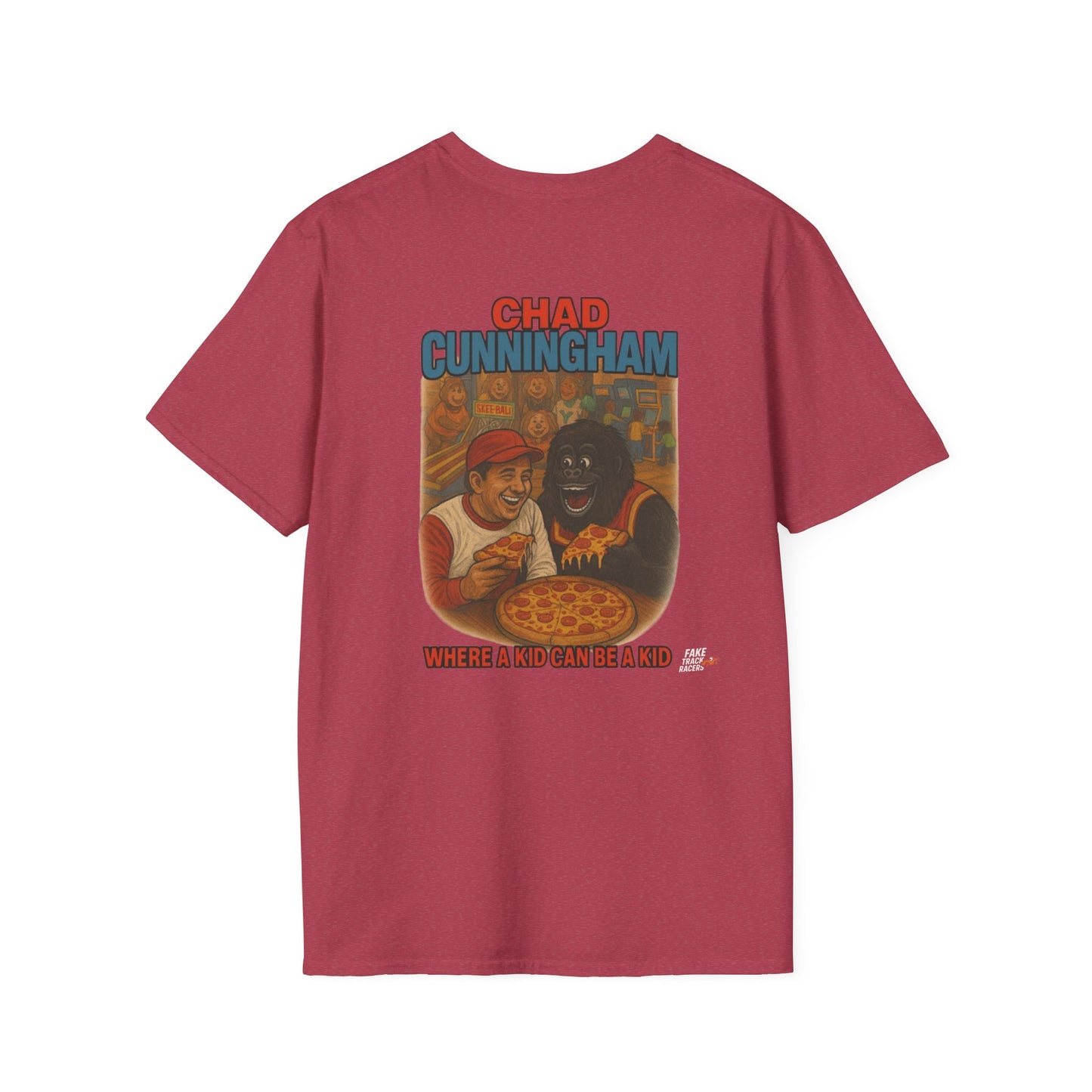 Vintage Style 90s Racing Tee Shirt CHAD CUNNINGHAM Showbiz Fake Track Racers
