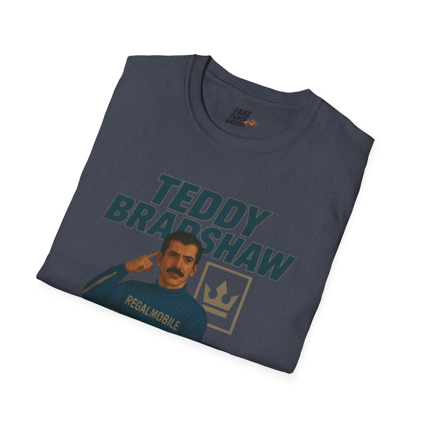 Vintage Style 90s Racing Tee Shirt TEDDY BRADSHAW Regal Fake Track Racers