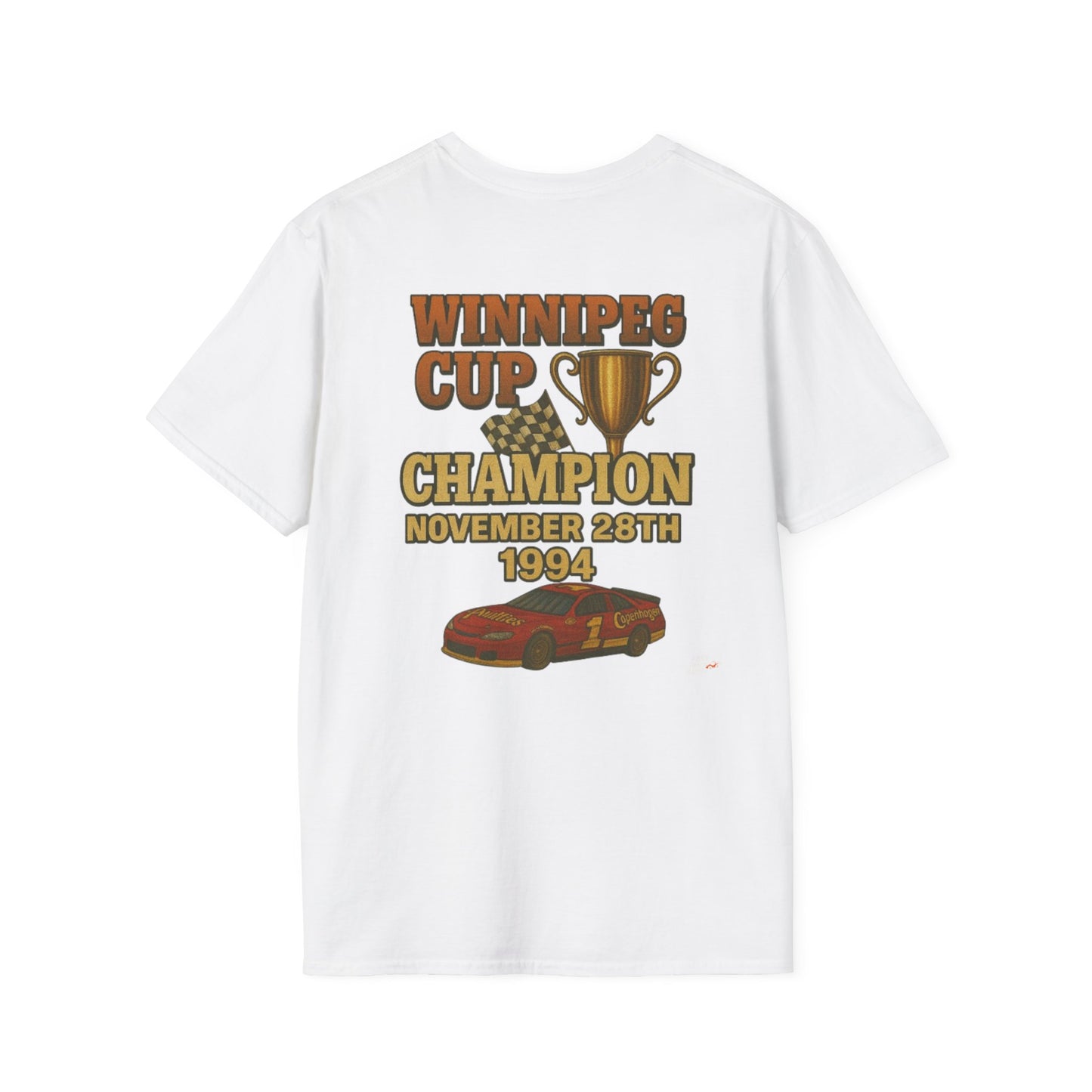 Vintage 90s Racing Tee Shirt RHETT COWAN, Fake Track Racing Shirt