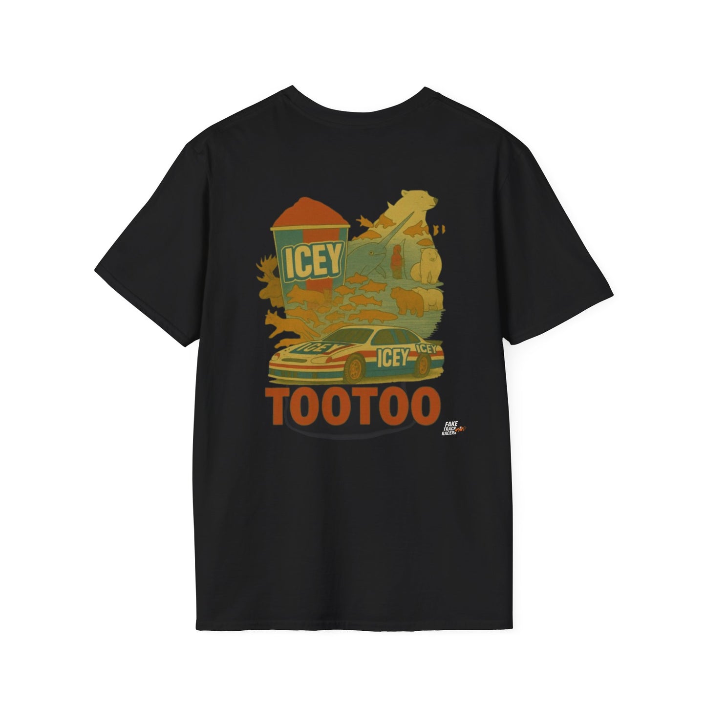 Vintage Style 90s Racing Tee Shirt BRANDON TOOTOO Alaska Fake Track Racers