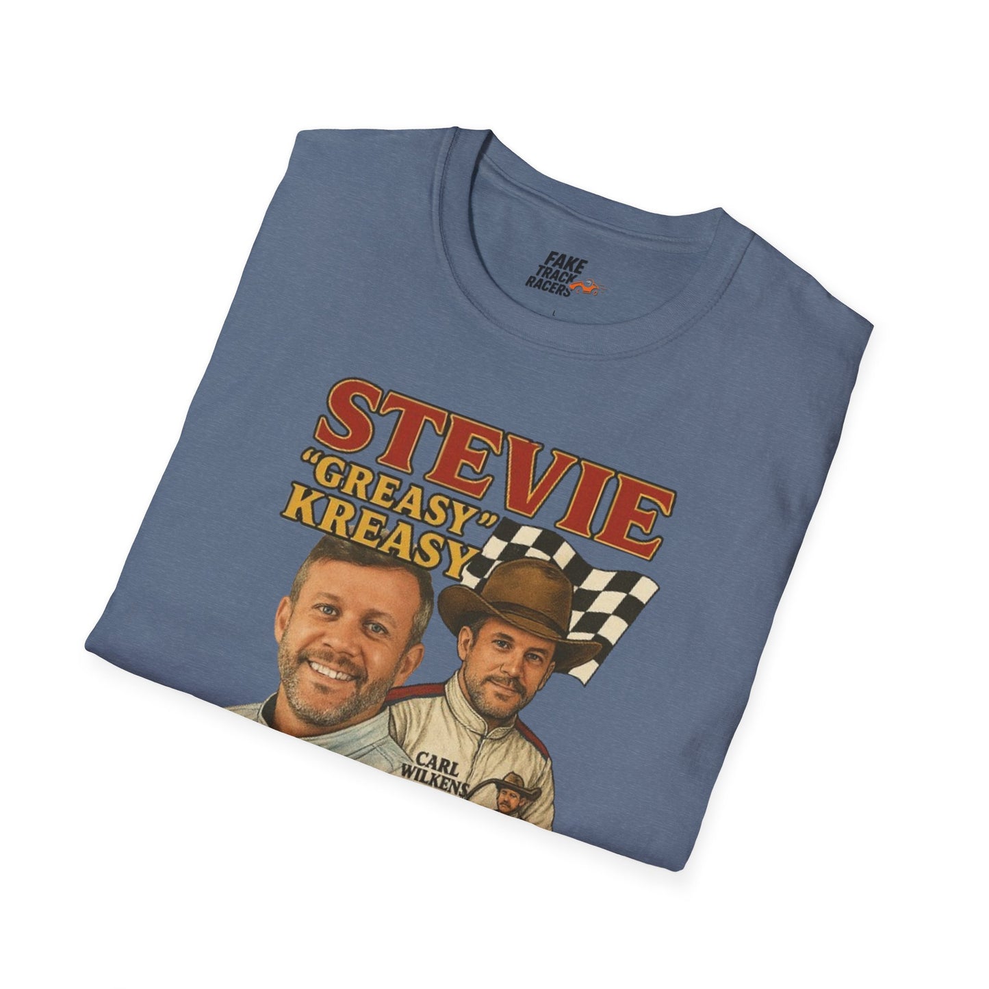 Vintage Style 90s Racing Tee Shirt STEVIE KREASY Whiskey Fake Track Racers