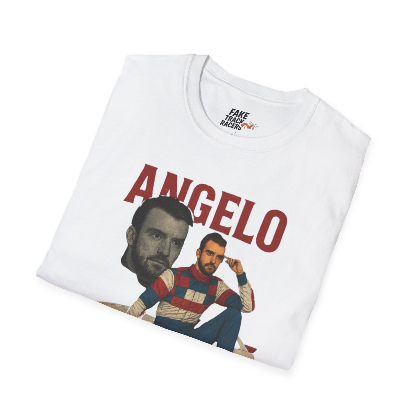 Vintage Style 90s Racing Tee Shirt ANGELO DILLINGHAM Ocean Pacific Fake Track Racers