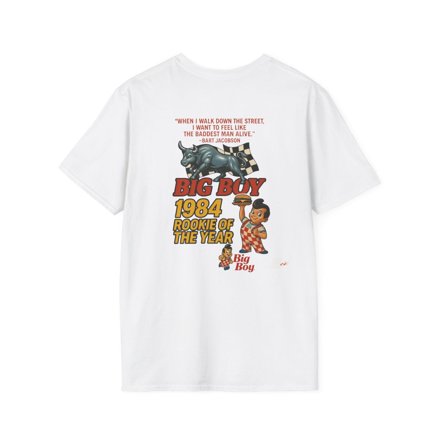 Vintage Style 90s Racing Tee Shirt BART JACOBSON Baddest Fake Track Racers