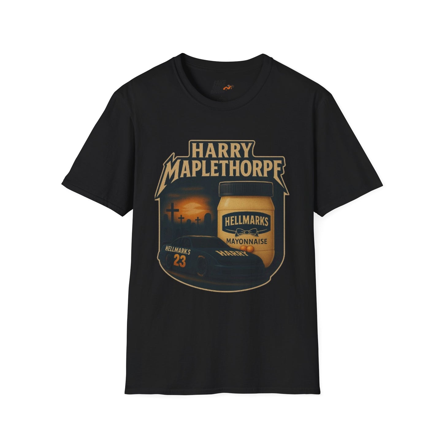 Vintage Style 90s Racing Tee Shirt HARRY MAPLETHORPE Hellmark's Fake Track Racers