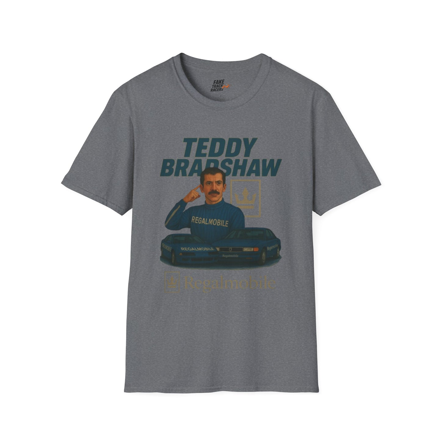 Vintage Style 90s Racing Tee Shirt TEDDY BRADSHAW Regal Fake Track Racers
