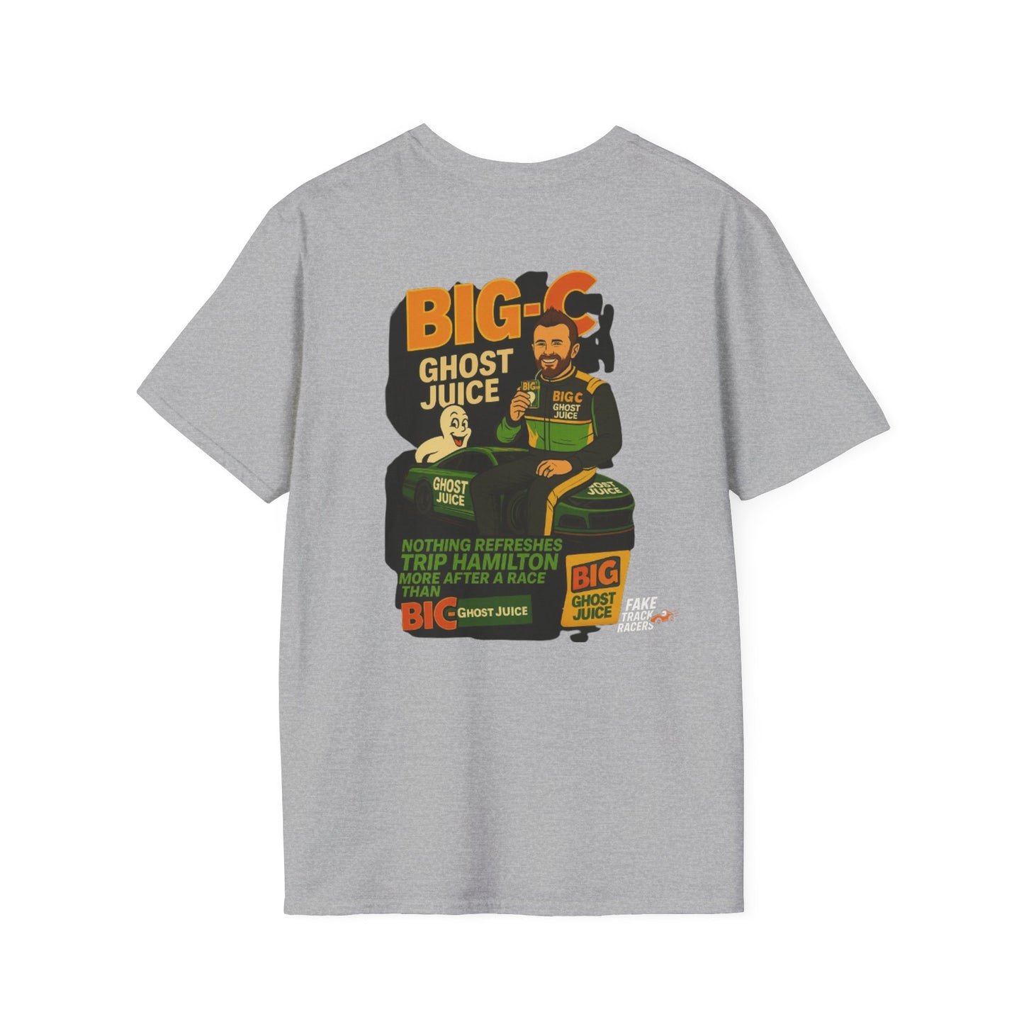 Vintage Style 90s Racing Tee Shirt TRIP HAMILTON BigC Fake Track Racers