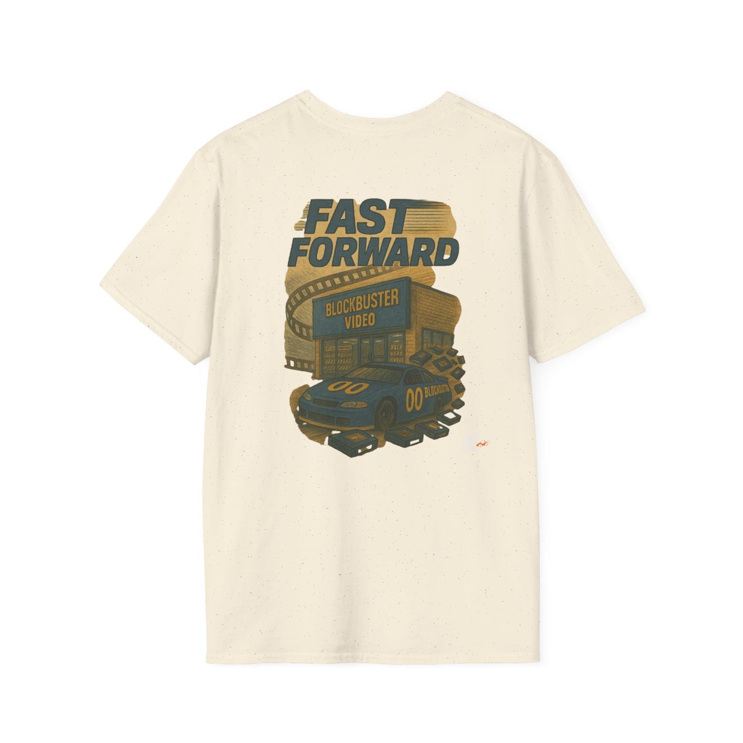 Vintage Style 90s Racing Tee Shirt DARRELL CROSBY Blockbuster Fake Track Racers