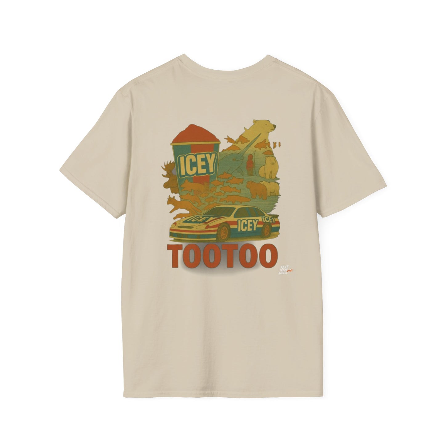 Vintage Style 90s Racing Tee Shirt BRANDON TOOTOO Alaska Fake Track Racers