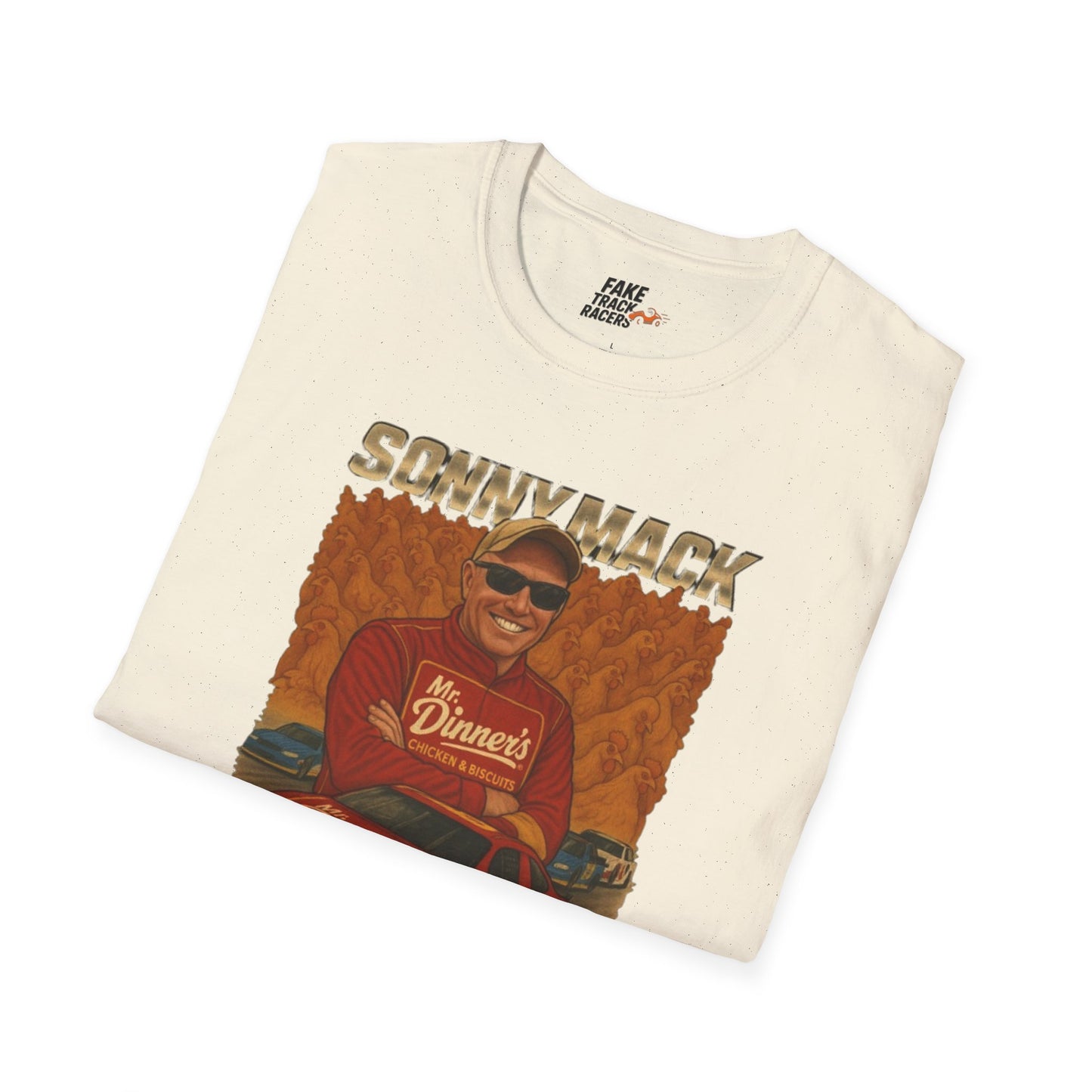 Vintage Style 90s Racing Tee Shirt SONNY MACK Mr Dinners Fake Track Racers