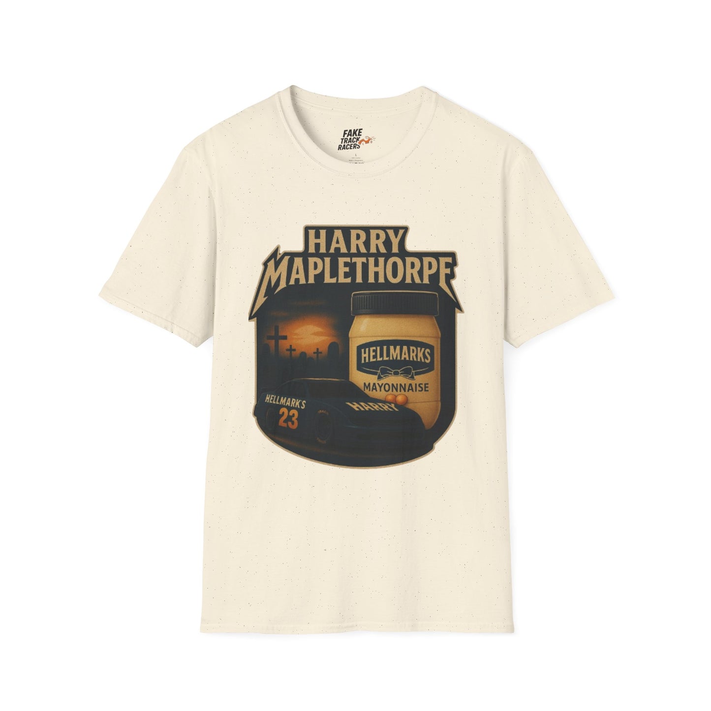 Vintage Style 90s Racing Tee Shirt HARRY MAPLETHORPE Hellmark's Fake Track Racers