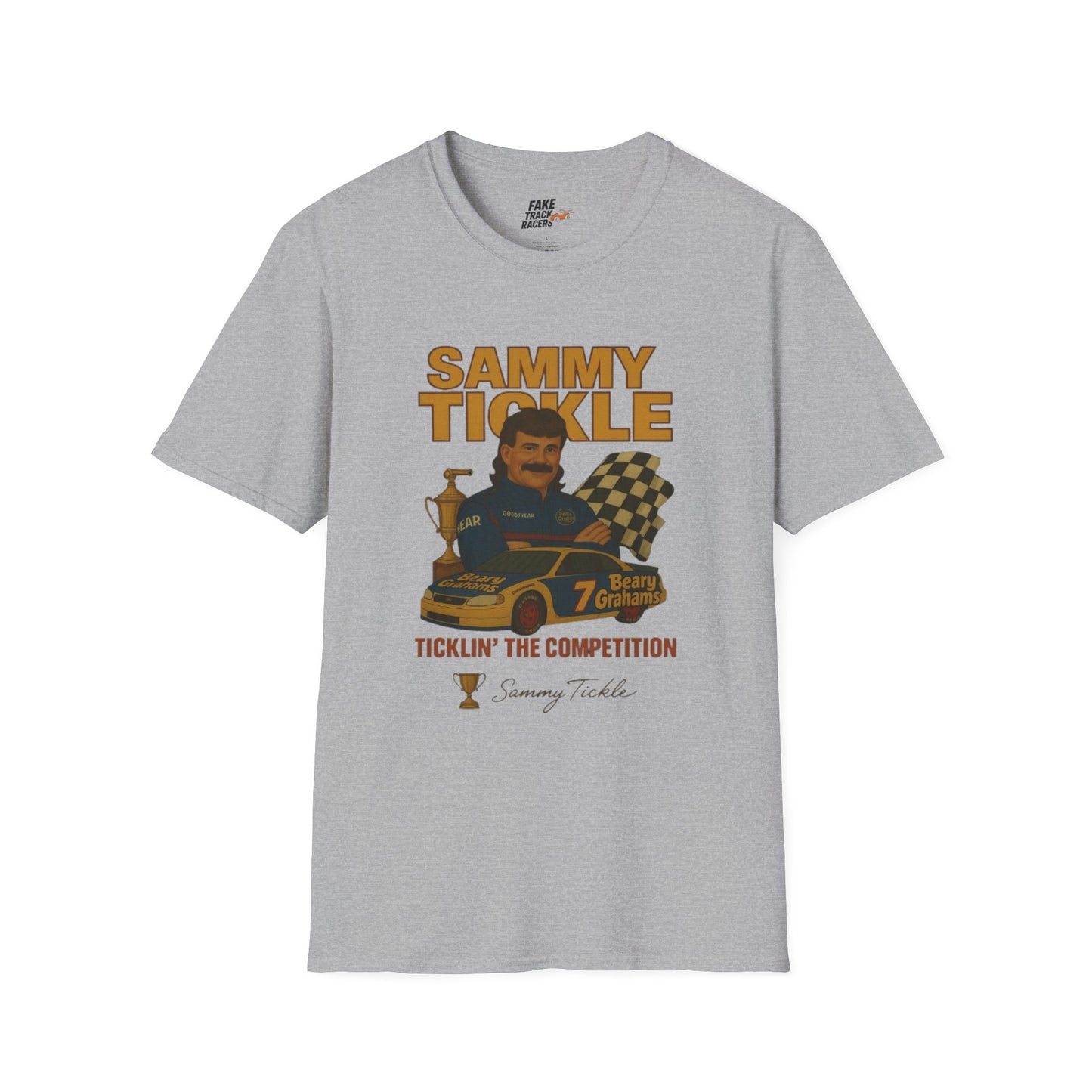 Vintage Style Racing Tee Shirt SAMMY TICKLE, 1988 Champion Shirt Fake Track Racers
