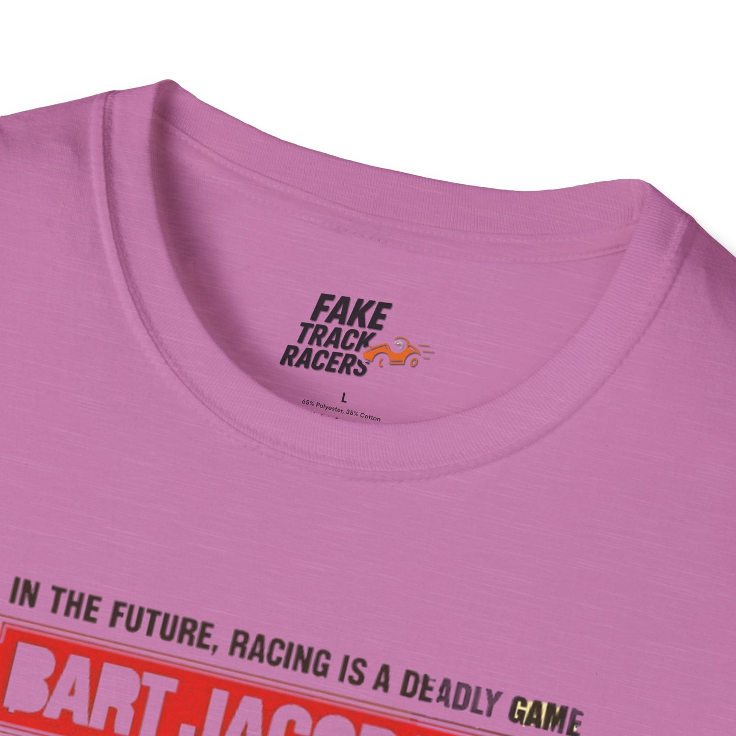 Vintage Style 90s Racing Tee Shirt BART JACOBSON Baddest Fake Track Racers