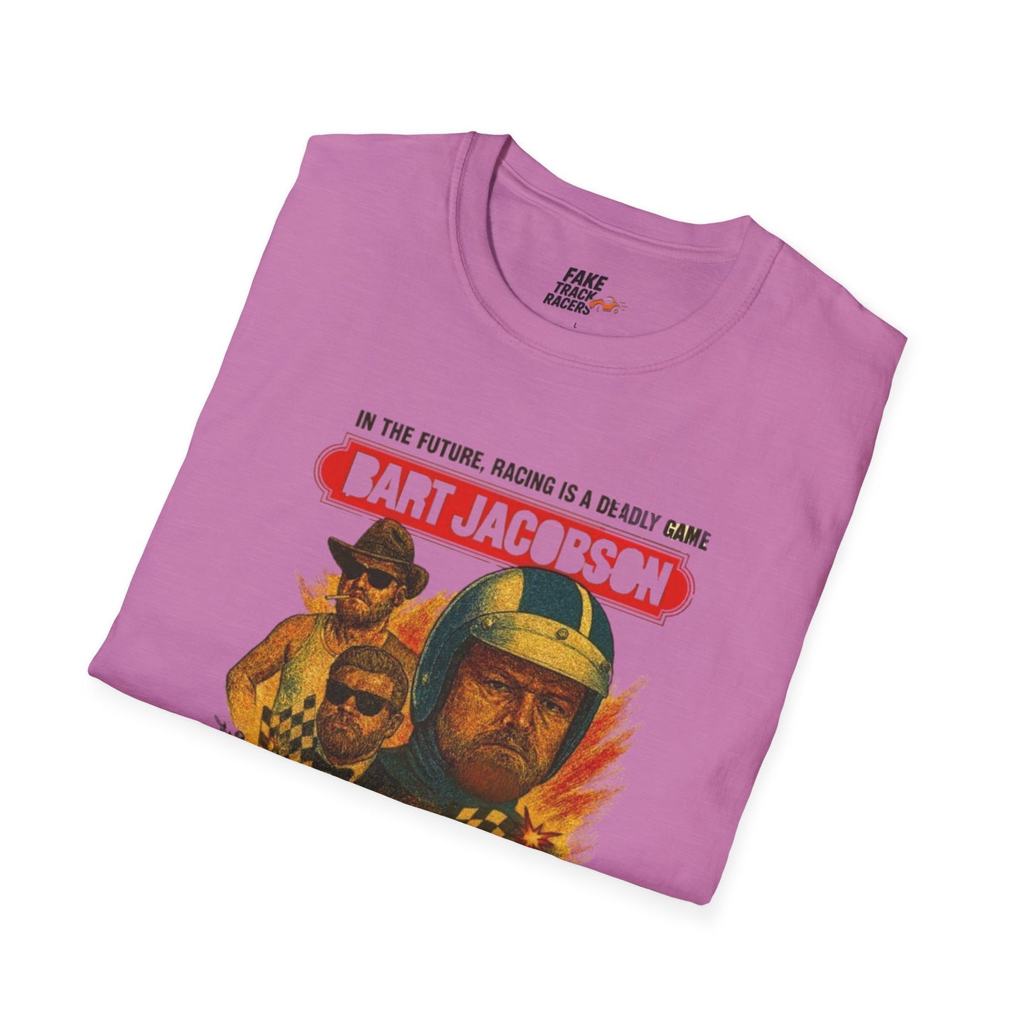 Vintage Style 90s Racing Tee Shirt BART JACOBSON Baddest Fake Track Racers