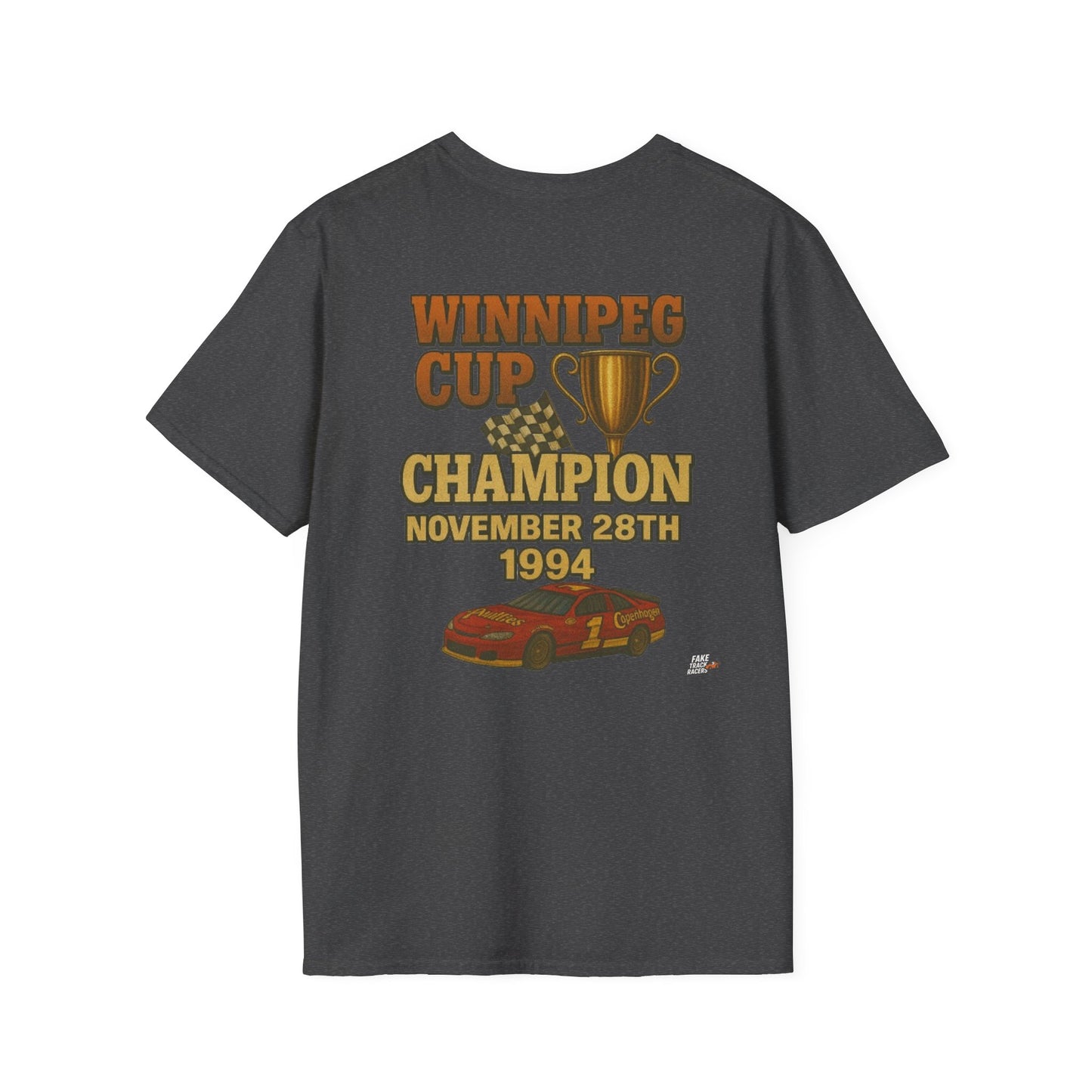 Vintage 90s Racing Tee Shirt RHETT COWAN, Fake Track Racing Shirt