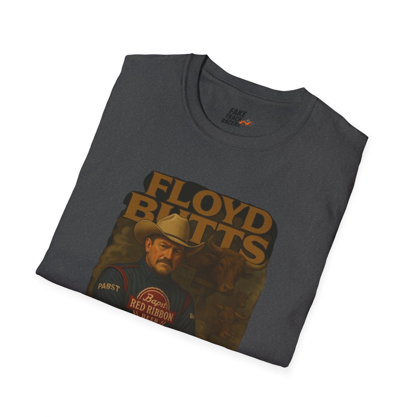 Vintage Style 90s Racing Tee Shirt FLOYD BUTTS Bapst Fake Track Racers