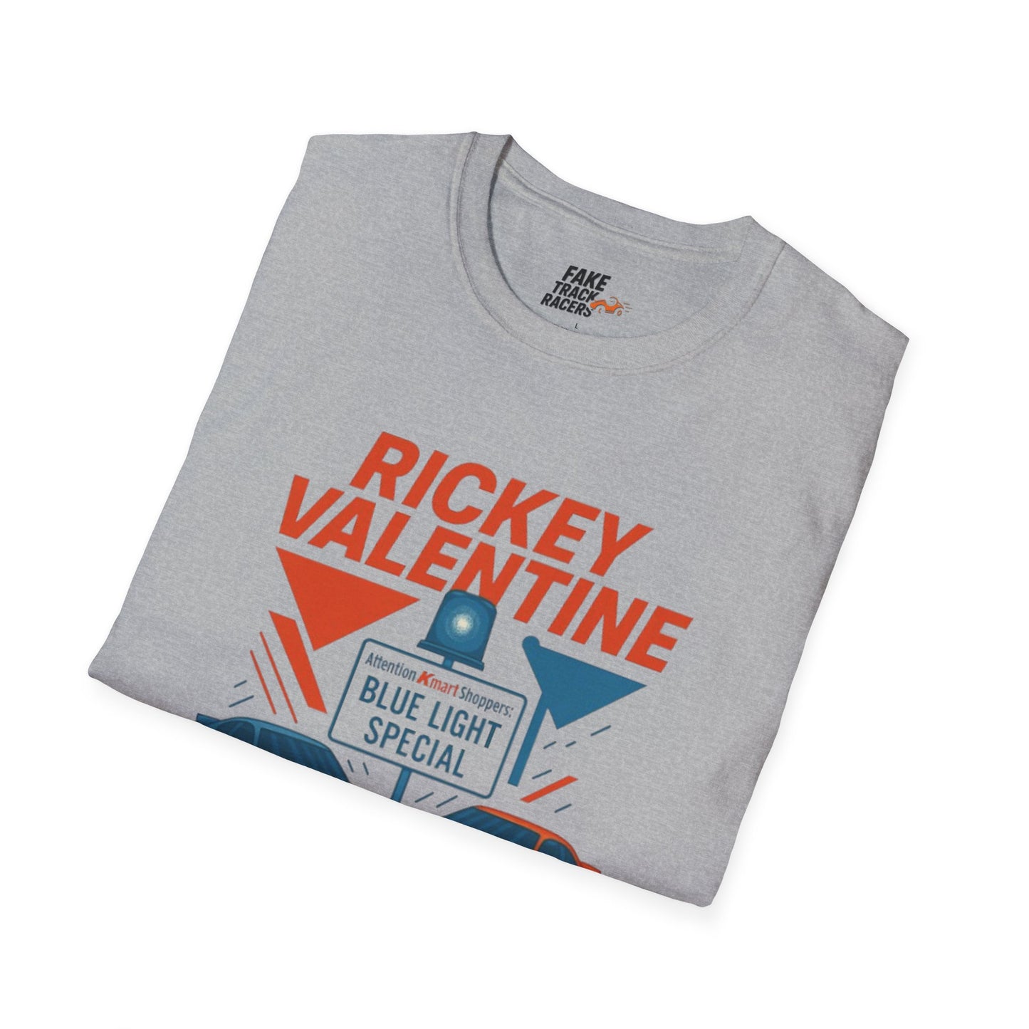 Vintage Style 90s Racing Tee Shirt RICKEY VALENTINE KMart Fake Track Racers