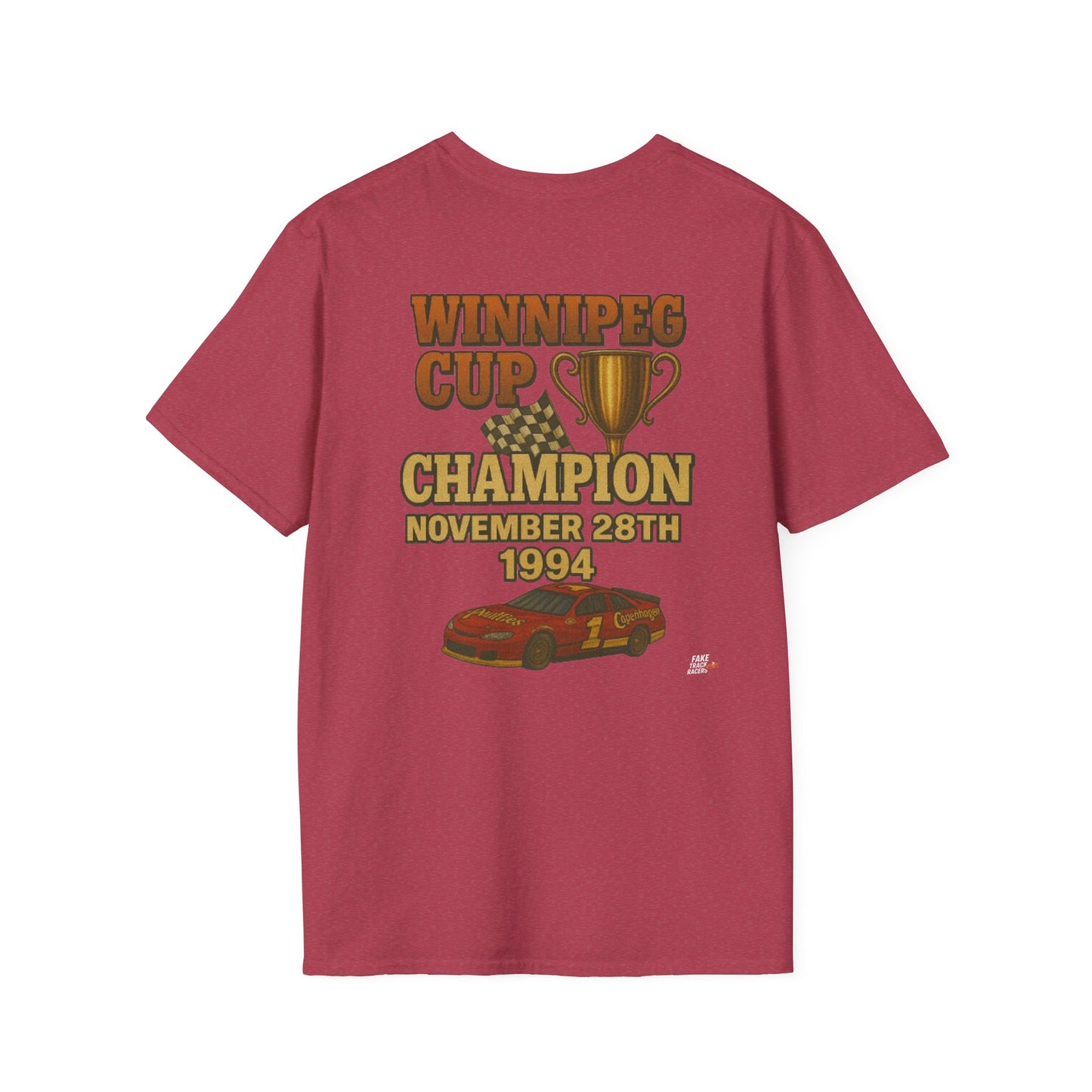Vintage 90s Racing Tee Shirt RHETT COWAN, Fake Track Racing Shirt