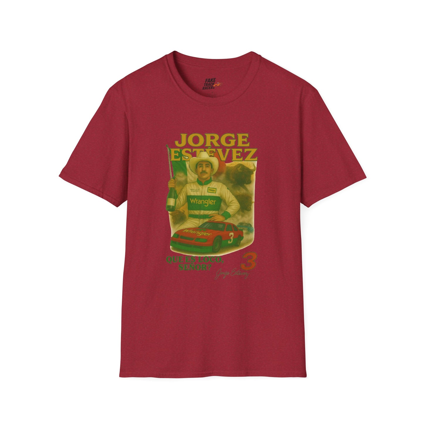 Vintage Style 90s Racing Tee Shirt JORGE ESTEVEZ Cerveza Champ Fake Track Racers