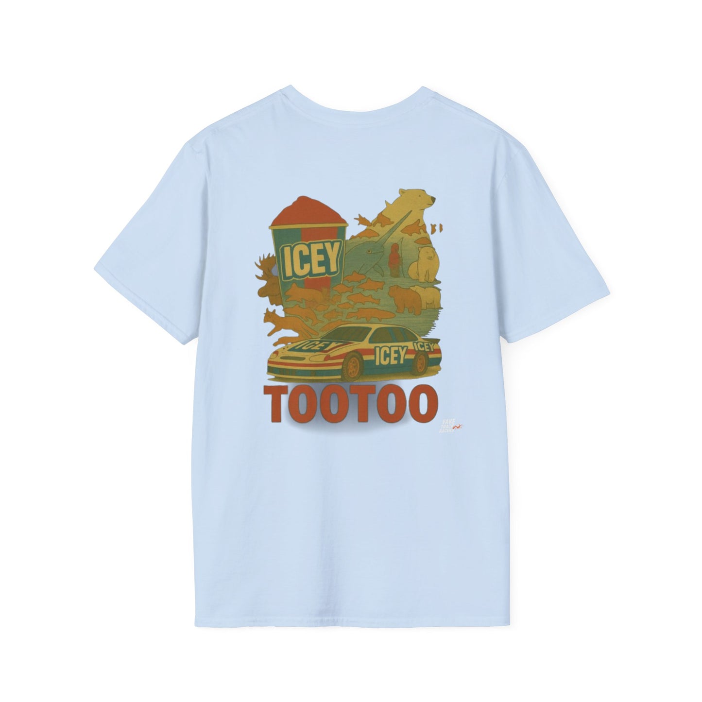 Vintage Style 90s Racing Tee Shirt BRANDON TOOTOO Alaska Fake Track Racers