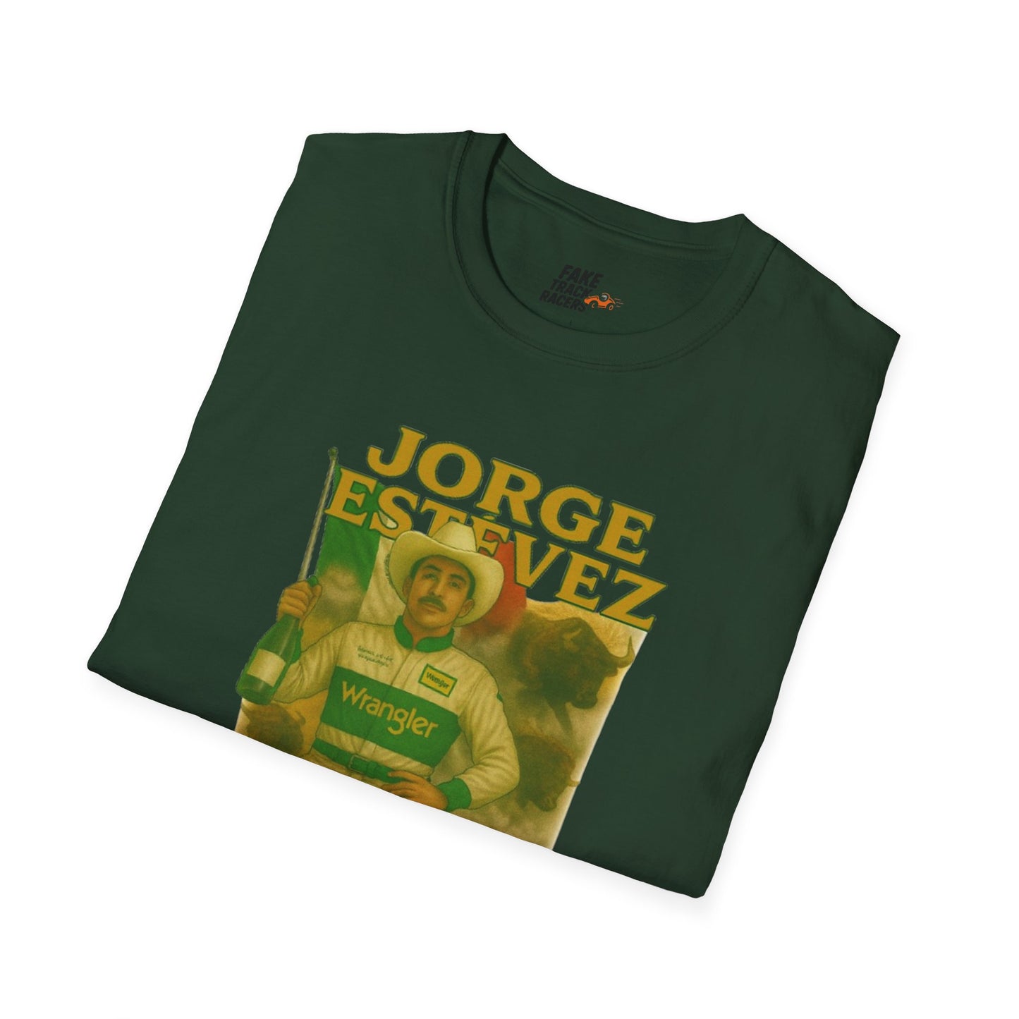 Vintage Style 90s Racing Tee Shirt JORGE ESTEVEZ Cerveza Champ Fake Track Racers