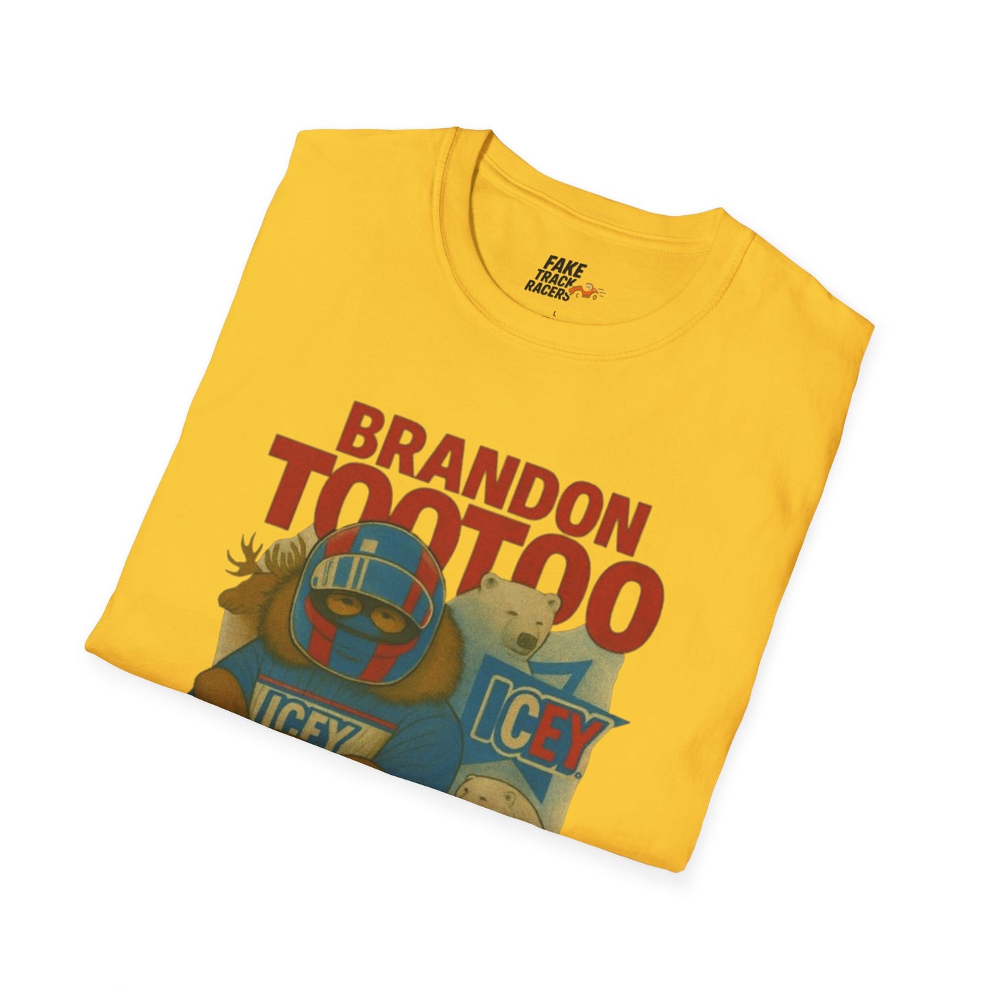 Vintage Style 90s Racing Tee Shirt BRANDON TOOTOO Alaska Fake Track Racers