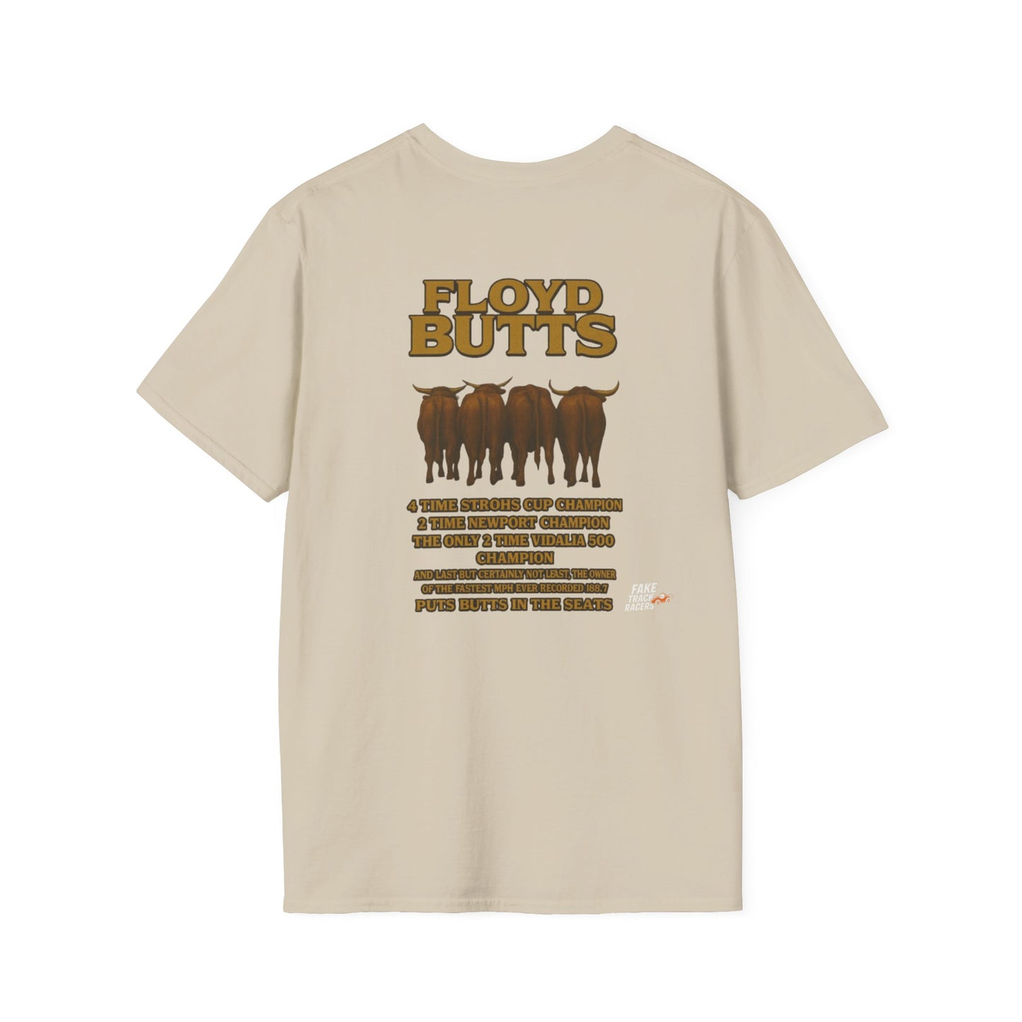 Vintage Style 90s Racing Tee Shirt FLOYD BUTTS Bapst Fake Track Racers