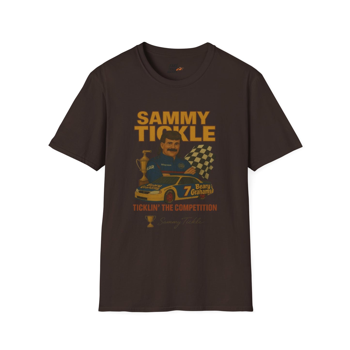 Vintage Style Racing Tee Shirt SAMMY TICKLE, 1988 Champion Shirt Fake Track Racers