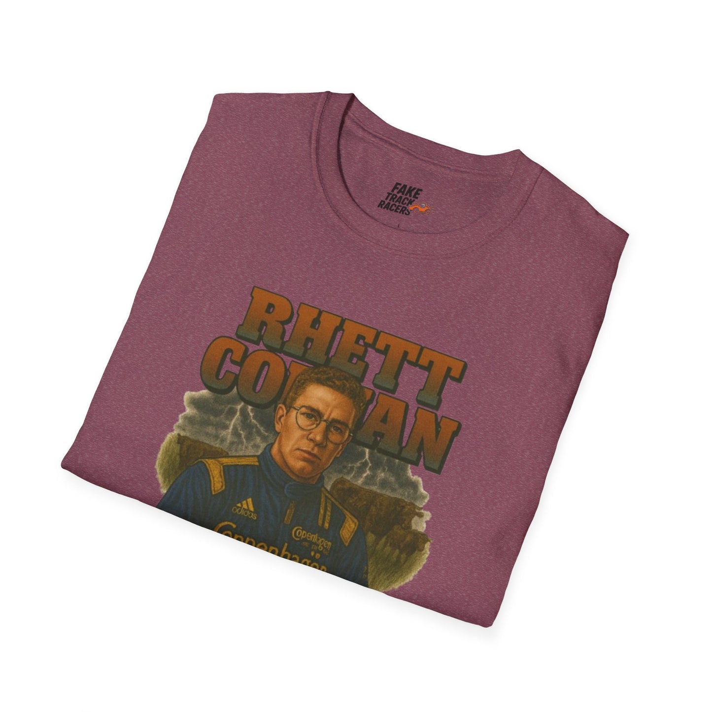 Vintage 90s Racing Tee Shirt RHETT COWAN, Fake Track Racing Shirt