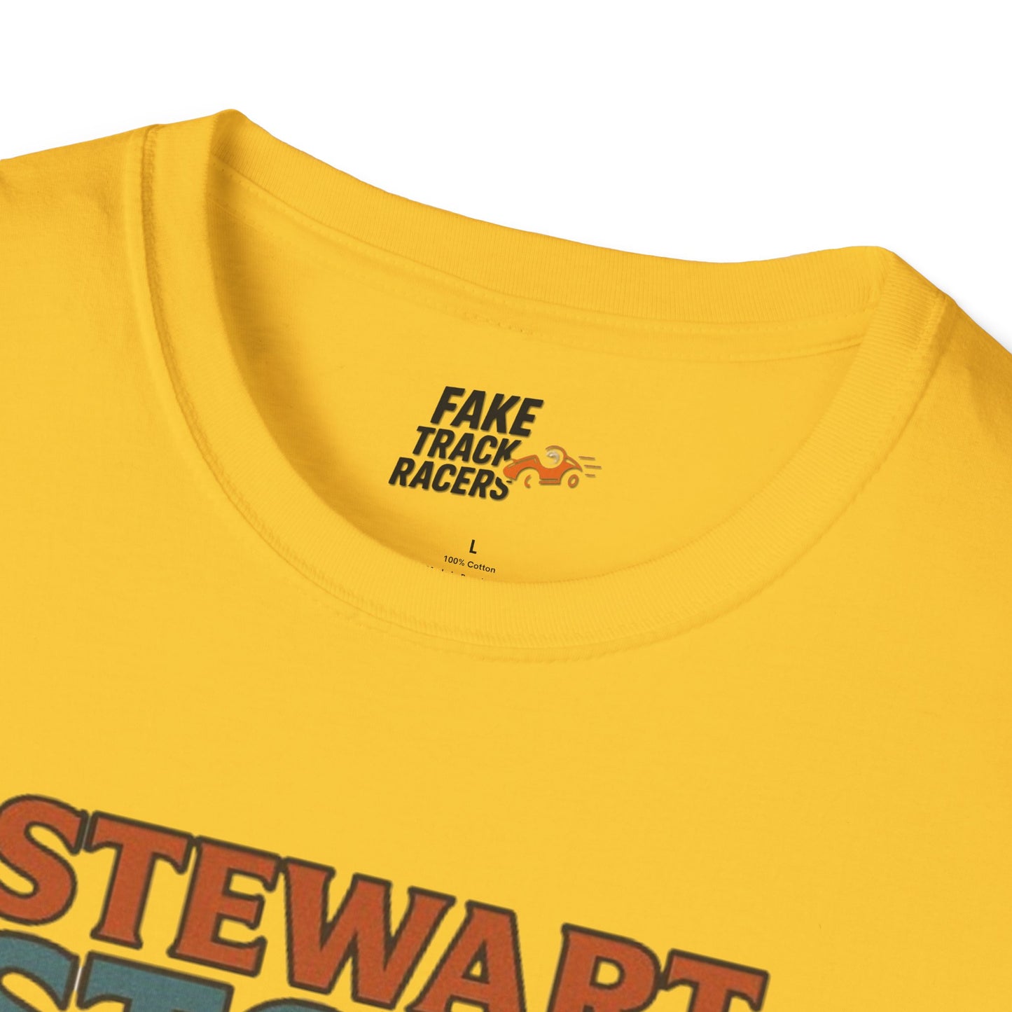 Vintage Style 90s Racing Tee Shirt STEWART STORM Wipe Boss Fake Track Racers
