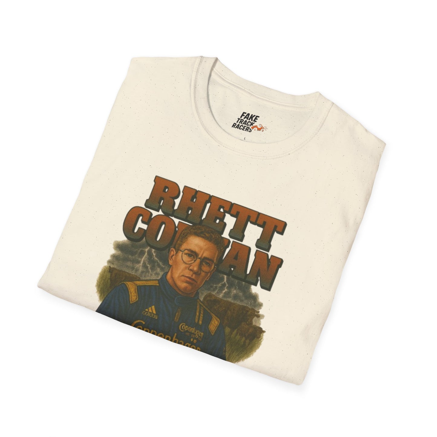 Vintage 90s Racing Tee Shirt RHETT COWAN, Fake Track Racing Shirt
